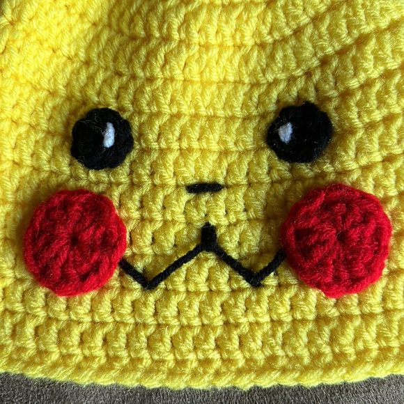 Pokémon Pikachu Handmade Crocheted Beanie Hat - Picture 2 of 11